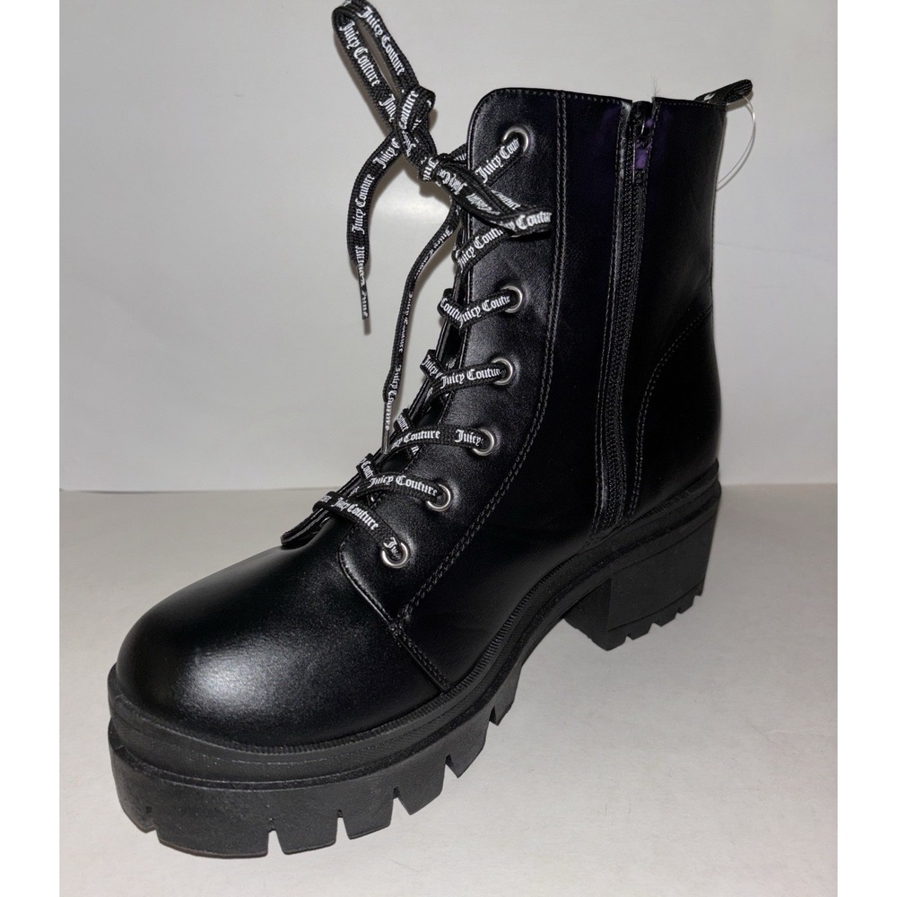 Juicy Couture Carme Lace Up Black Combat Juicy Couture Carme Moto Boots Women 10